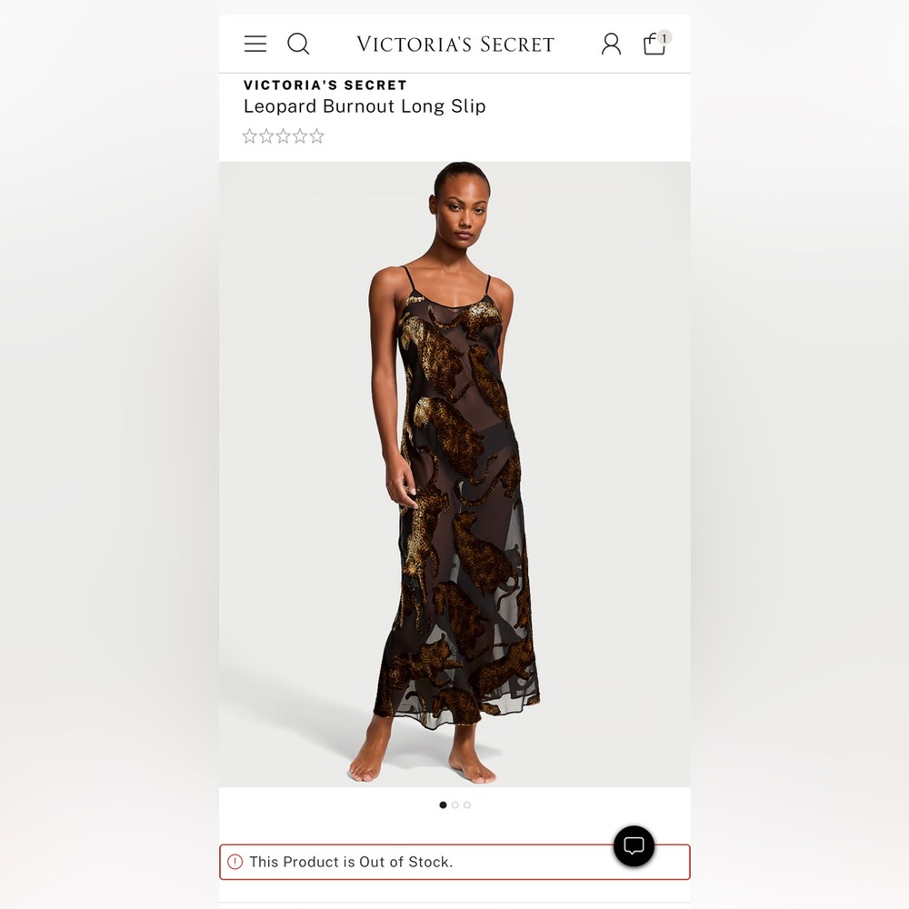 VICTORIA'S SECRET
Leopard Burnout Long Slip dress NWT small out of stock online